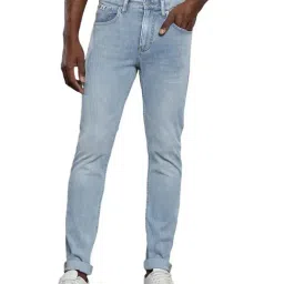 Calvin Klein Light Blue Cotton Slim Fit Jeans-image-98