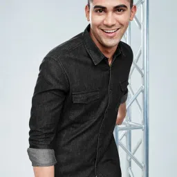 The Souled Store Black Cotton Regular Fit Shirt image 1