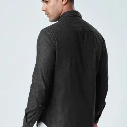 The Souled Store Black Cotton Regular Fit Shirt image 2