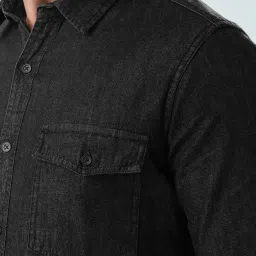 The Souled Store Black Cotton Regular Fit Shirt image 3