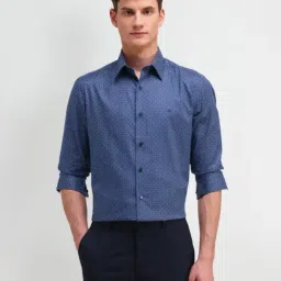 Arrow New York Blue Cotton Slim Fit Printed Shirt-picture-17