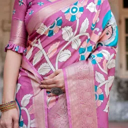 MAHARANI COUTURE Ethnic Motifs Art Silk Jamdani Saree image 2