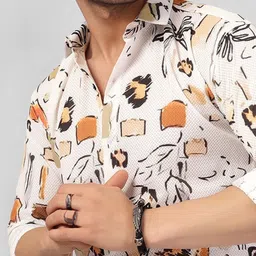 SZN Men Abstract Print Long Sleeve Casual Shirt image 4