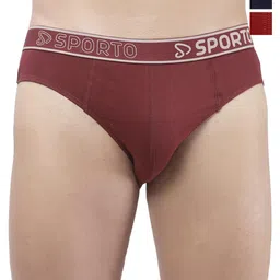 Sporto by Macho Pack Of 3 Cotton Mid-Rise Basic Briefs-picture-30