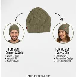 iSWEVEN Unisex Woollen Beanie-image-14