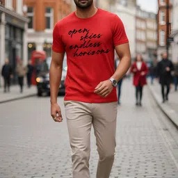 Moda Rapido Men Typography Printed Round Neck Cotton T-shirt-picture-55