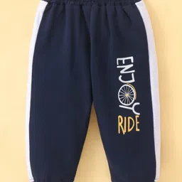 Taeko Looper Knit Full Length Lounge Pant with Text Print - Navy Blue-picture-20