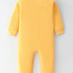 BLUSHES 100% Cotton Halloween Theme Full SleevesGhost & Text Printed Romper - Yellow image 3