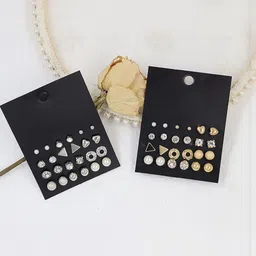 Zaphariq Set Of 24 Gold-Plated Korean Geometric Shaped Studs-image-50