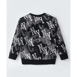 CrayonFlakes Full Sleeves Graphic Polar Fleece Sweatshirt & Joggers Set - Grey image 4