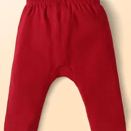 Babyhug Cotton Knit Full Length Diaper Leggings with Ship Print & Stripes Pack of 3 - Red Light Blue & White image 3