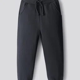 Bonfino Cotton Knit Full Sleeves Fleece Sweatshirt With Colour Block & Jogger Set - Off White & Black image 4