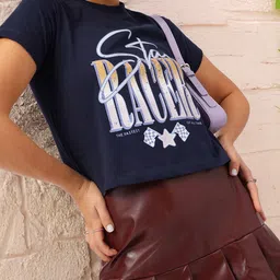 DressBerry Sporty Spice Typography Print Crop T-shirt-image-2