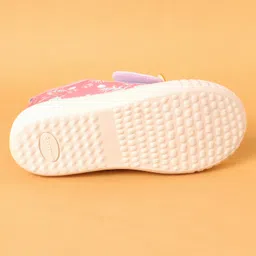 Cute Walk by Babyhug Casual Shoes with Velcro Closure Floral Print & Panda Applique - Pink image 5