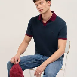 THE BEAR HOUSE Men Solid Polo Collar Pure Cotton T-shirt-picture-14
