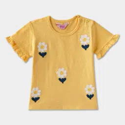 R&B Kids Yellow Embroidery Regular Fit Top-picture-40