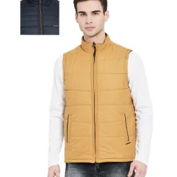 Duke Navy & Mustard Regular Fit Reversible Jacket image 1