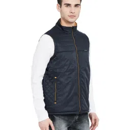 Duke Navy & Mustard Regular Fit Reversible Jacket image 4