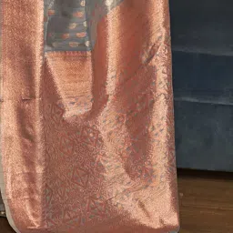 Saree Mall Grey Woven Saree With Unstitched Blouse image 4