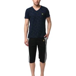 Vimal Jonney Navy & Black Printed T-Shirt & Capris-image-54