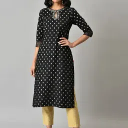 W Black Printed Straight Kurta-picture-37