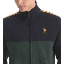 U.S. Polo Assn. Navy & Green Colour-Block Sweatshirt image 4