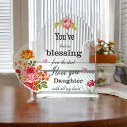 BS AMOR Transparent Acrylic Floral Printed Curio Showpiece image 3