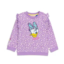 H by Hamleys Infants Girls Purple Printed Full Sleeves Sweatshirt-image-49