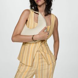 MANGO Striped Waistcoat with Tie-Up Detail-picture-4