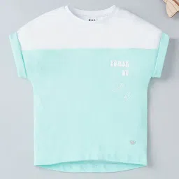 Ed-a-Mamma Kids Aqua Blue Color Block T-Shirt image 1