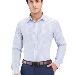 Park Avenue Blue Slim Fit Striped Shirt-picture-44
