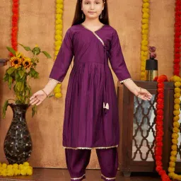 Aarika Kids Purple Solid Kurta with Salwar-picture-16