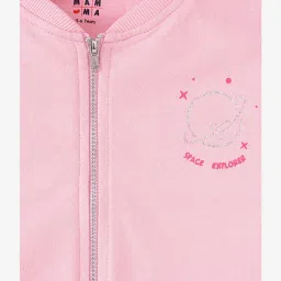 Ed-a-Mamma Kids Pink Solid Full Sleeves Jacket image 3