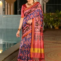 VASTRAAVEDAA Ethnic Motifs Art Silk Handloom Banarasi Saree-picture-31