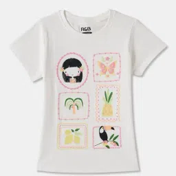 R&B Kids White Graphic Regular Fit T-Shirt-picture-33