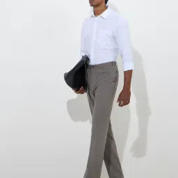 WES Formals by Westside Grey Relaxed-Fit Mid-Rise Trousers image 3
