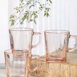 Pasabahce Carre Red Glass Coffee Mug (0.27 L) - Set of 6 image 1