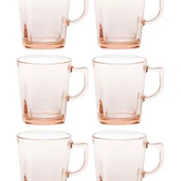 Pasabahce Carre Red Glass Coffee Mug (0.27 L) - Set of 6 image 2