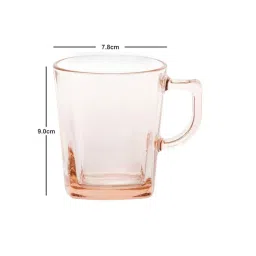 Pasabahce Carre Red Glass Coffee Mug (0.27 L) - Set of 6 image 3