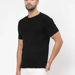 Kalt Black Regular Fit Striped T-Shirt image 3