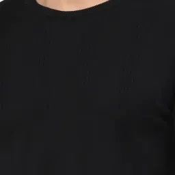 Kalt Black Regular Fit Striped T-Shirt image 4