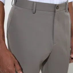 WES Formals by Westside Grey Relaxed-Fit Mid-Rise Trousers image 4