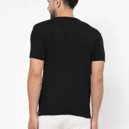 Kalt Black Regular Fit Striped T-Shirt image 2