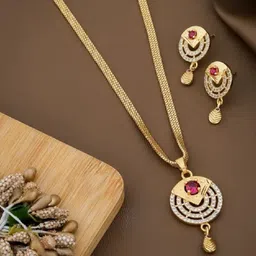 Anouk Gold-Plated Cubic Zirconia-Studded Jewellery Set image 3