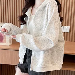 JC Mode Women Hooded Front-Open Sweatshirt image 2