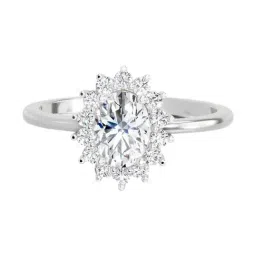 Sparkles White Gold Lab Grown 15 Diamond 14KT 0.97ct Oval Ring For Women-picture-26