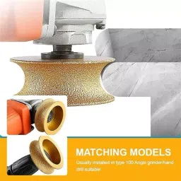 TileMaster Brazed Diamond Ceramic Grinding Wheel Round Shape Gold Color 20 mm Thickness 4 cm Length, TM-206 image 2