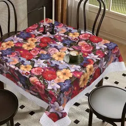 LooMantha Floral Waterproof Plastic 4 Seater Table Cover-image-34