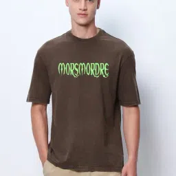 Bewakoof Brown Cotton Relaxed fit Graphic T-Shirt-picture-15