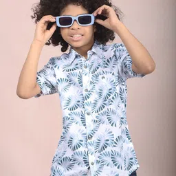 Crimsoune Club Boys Classic Slim Fit Floral Opaque Printed Casual Shirt-image-90